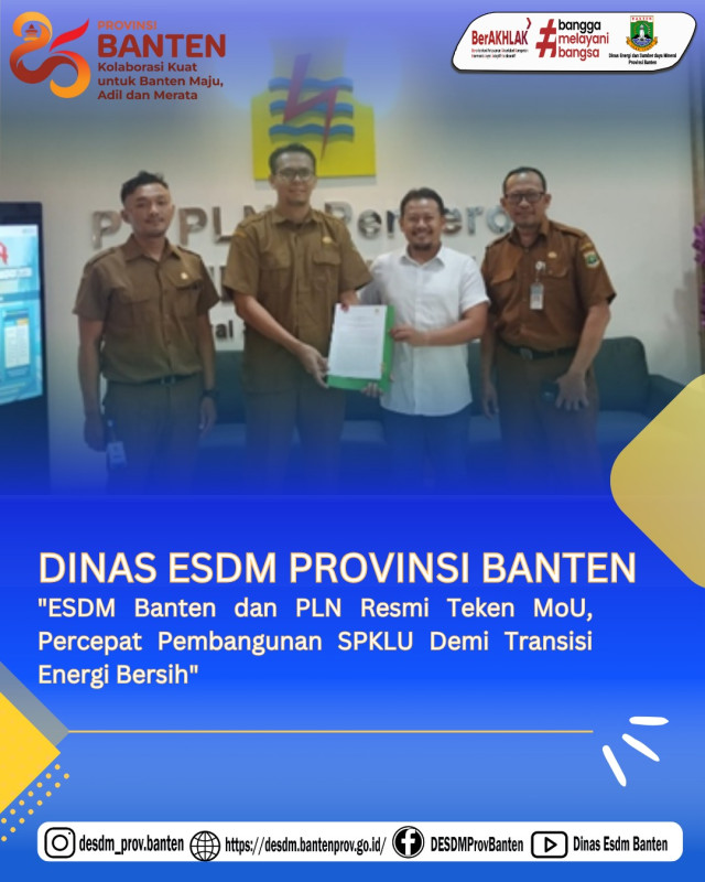 "ESDM Banten dan PLN Resmi Teken MoU, Percepat Pembangunan SPKLU Demi Transisi Energi Bersih"